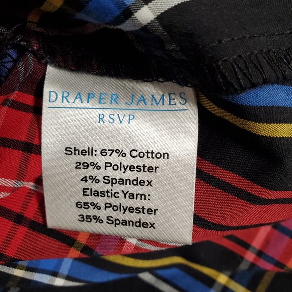 Draper James RSVP XL Blouse Plaid Smocked Puff Elbow Sleeve Peplum Square Neck - Picture 4 of 7